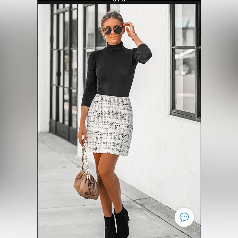 Plaid Tweed Mini Skirt - Picture 5 of 6